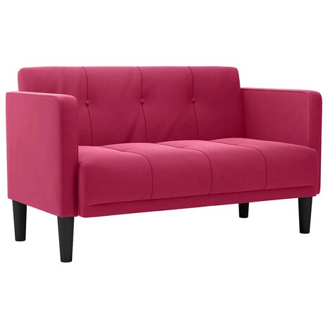 Loveseat bank wijnrood 111 cm fluweel 2