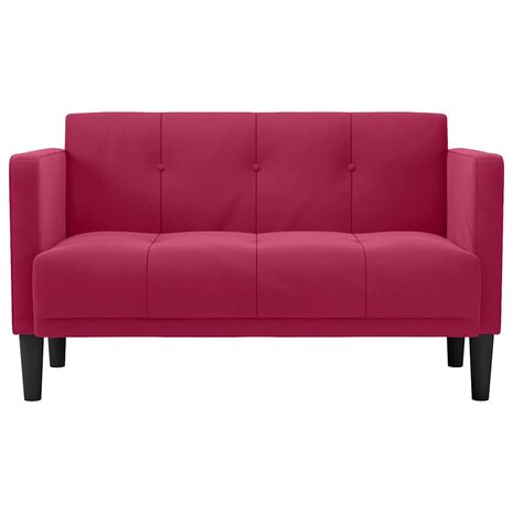 Loveseat bank wijnrood 111 cm fluweel 3