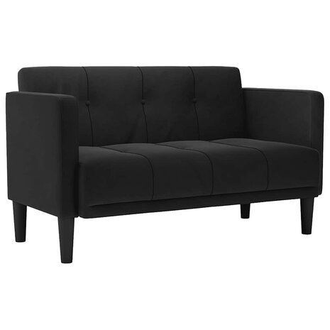 Loveseat bank zwart 111 cm fluweel 2