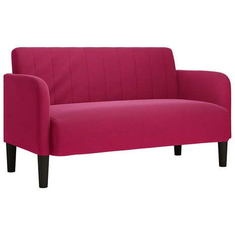 Loveseat bank 109 cm fluweel wijnrood 2