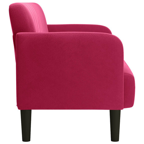 Loveseat bank 109 cm fluweel wijnrood 4