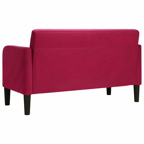 Loveseat bank 109 cm fluweel wijnrood 5