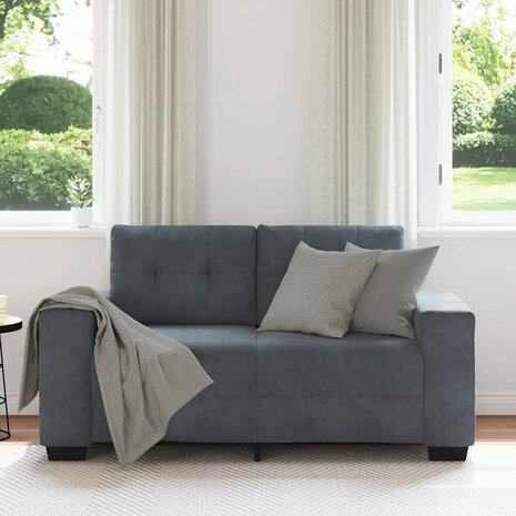 Loveseat bank 160x77x82 cm fluweel donkergrijs 3