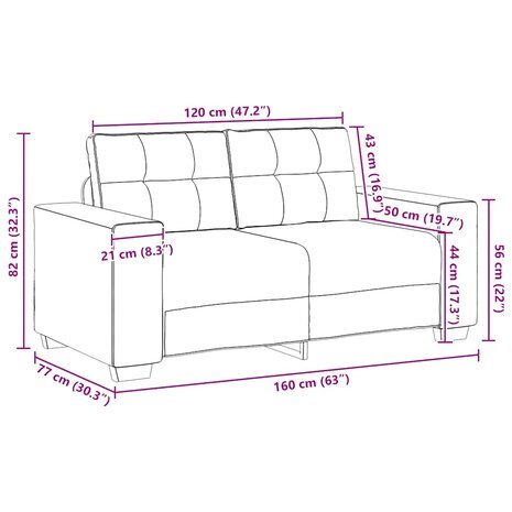 Loveseat bank 160x77x82 cm fluweel donkergrijs 9