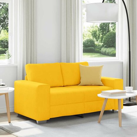Loveseat Sofa Lichtgeel 160x77x82 cm Corduroy Stof 1