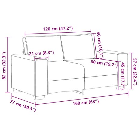 Loveseat Sofa Lichtgeel 160x77x82 cm Corduroy Stof 9