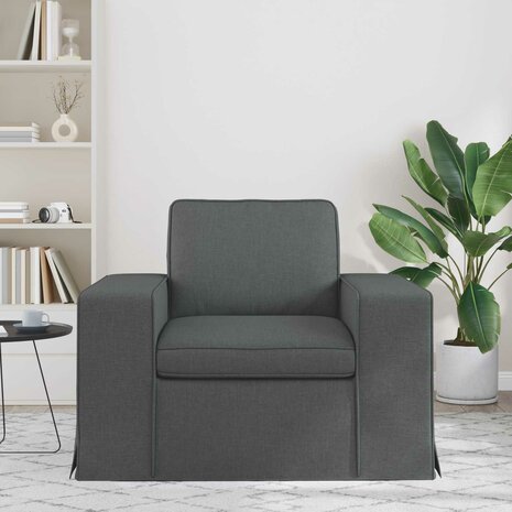 Bank Donkergrijs 103 x 80 x 82 cm Stof 3