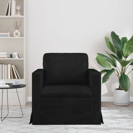 Bank Zwart 78 x 78 x 80 cm Fluweel 3