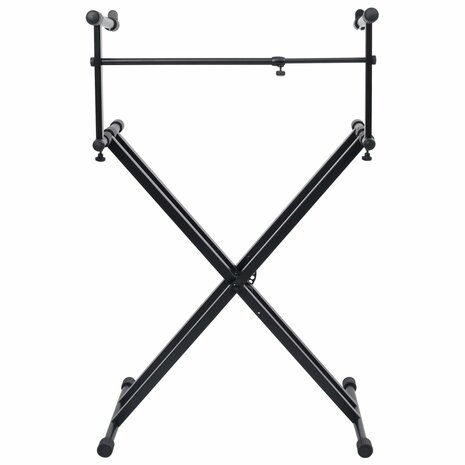 Keyboardstandaard X-frame dubbel versterkt zwart 2
