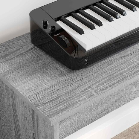 Keyboardstand Grijs Sonoma 120 x 32 x 64 cm Bewerkt hout 4