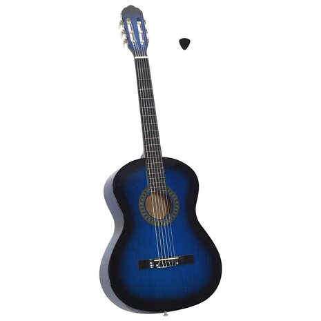 Gitaar klassiek beginner 4/4 39" lindenhout blauw       1