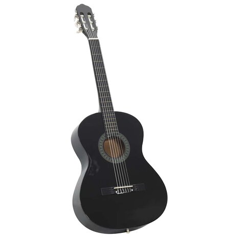 Gitaar klassiek beginner 4/4 39" lindenhout zwart      2