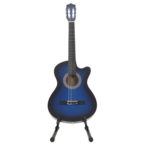 12-delige Gitaarset met 6 snaren western klassiek 38" blauw 5