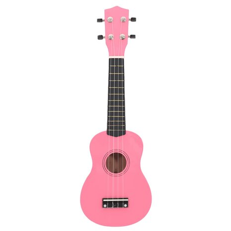 Ukuleleset met tas voor kinderen sopraan 21'' roze      3