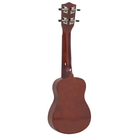 Ukuleleset met tas voor kinderen sopraan 23'' donkerhoutkleurig 6