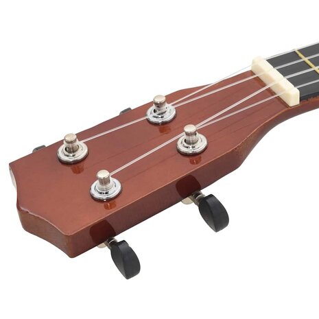 Ukuleleset met tas voor kinderen sopraan 23'' donkerhoutkleurig 7
