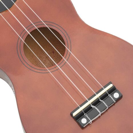 Ukuleleset met tas voor kinderen sopraan 23'' donkerhoutkleurig 8