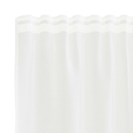 Kantgordijn met gordijnen Bloemen Wit 80 x 150 cm Polyester 4