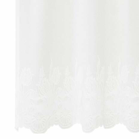 Kantgordijn met gordijnen Bloemen Wit 80 x 200 cm Polyester 5