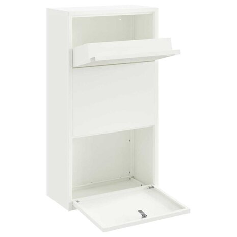 Pakketbrievenbus met opslag met slot Wit 44 x 22 x 82 cm Staal 4
