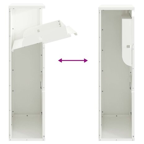 Pakketbrievenbus met opslag met slot Wit 44 x 22 x 82 cm Staal 9
