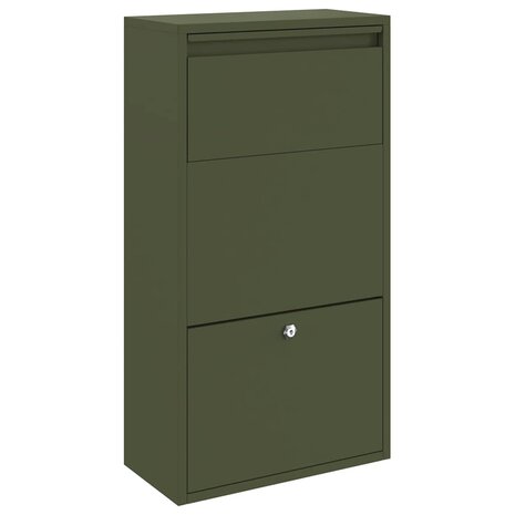 Pakketbrievenbus met opslag Olijf Groen 44 x 22 x 82 cm Staal 2