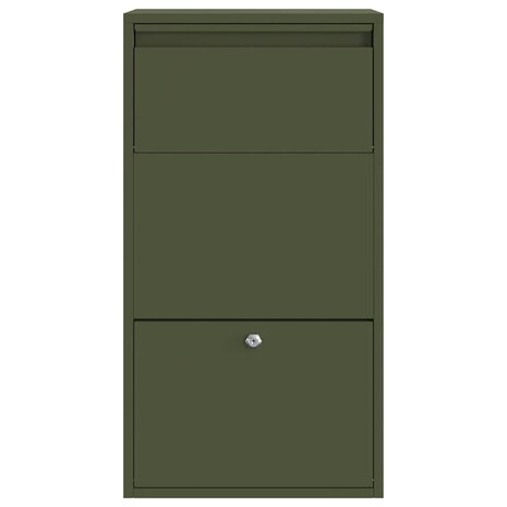 Pakketbrievenbus met opslag Olijf Groen 44 x 22 x 82 cm Staal 5
