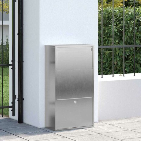 Pakketbrievenbus Zilver 44 x 22 x 82 cm Roestvrij staal 3