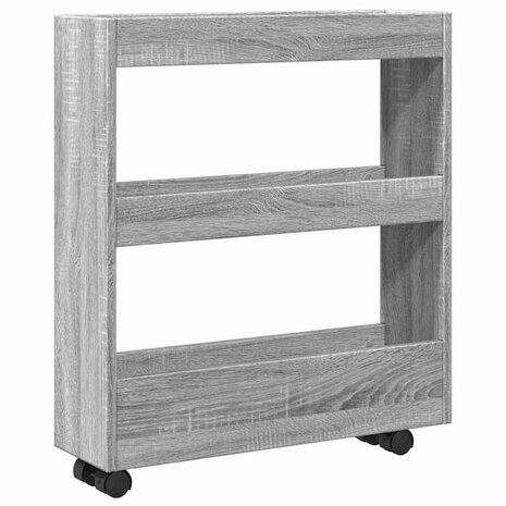 Opbergtrolley smal 3-laags bewerkt hout grijs sonoma eiken 2