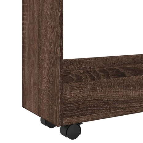 Opbergtrolley smal 3-laags bewerkt hout bruin eikenkleurig 7