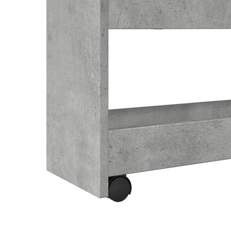 Opbergtrolley smal 4-laags bewerkt hout betongrijs 7