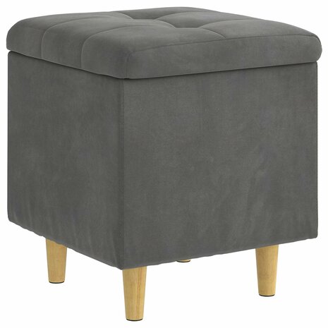 Opslag ottoman met kussen Donkergrijs 40 x 40 x 45 cm Fluweel 2