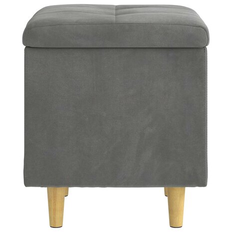 Opslag ottoman met kussen Donkergrijs 40 x 40 x 45 cm Fluweel 5