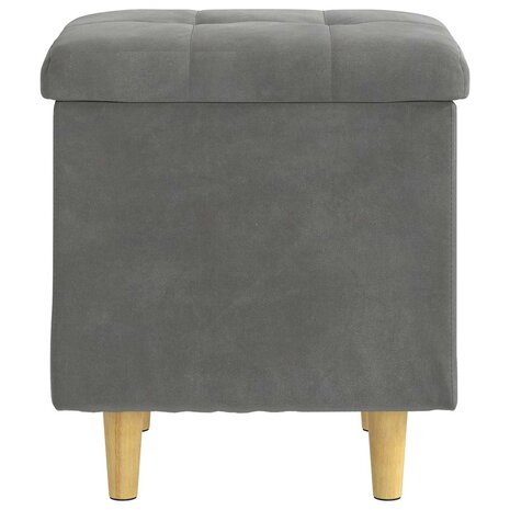 Opslag ottoman met kussen Donkergrijs 40 x 40 x 45 cm Fluweel 6