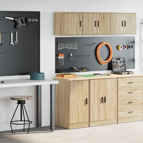 Garagekasten 2 st Spaanplaat Sonoma eikenkleurig 1