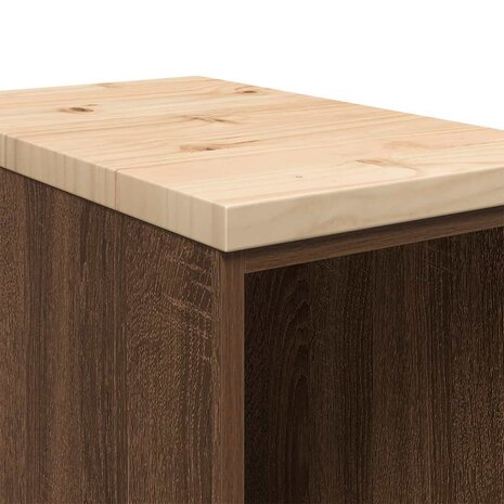 Garagekast 30x51x85 cm massief grenenhout bruin eikenkleurig 8