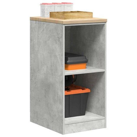 Garagekast 40x51x85 cm massief grenenhout betongrijs 1