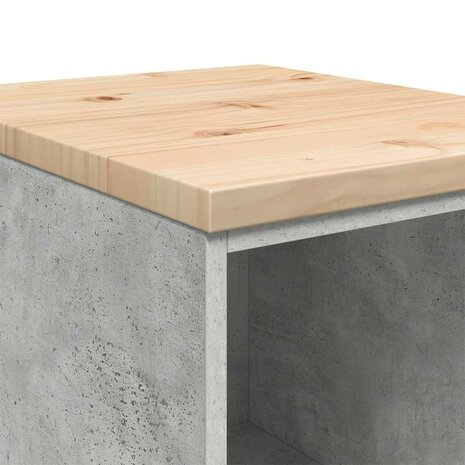 Garagekast 40x51x85 cm massief grenenhout betongrijs 8