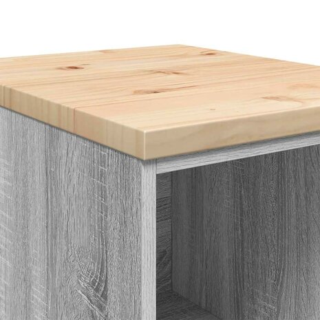 Garagekast 40x51x85 cm massief grenenhout grijs sonoma 8