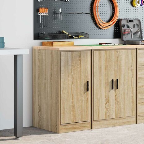 Garagekast 40x51x85 cm massief grenenhout sonoma eikenkleurig 1