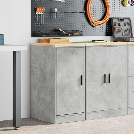 Garagekast 40x51x85 cm massief grenenhout betongrijs 1