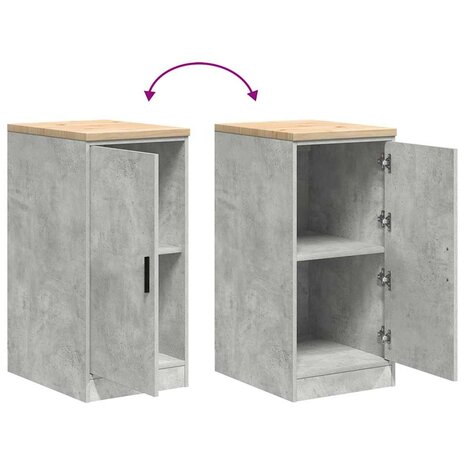 Garagekast 40x51x85 cm massief grenenhout betongrijs 9