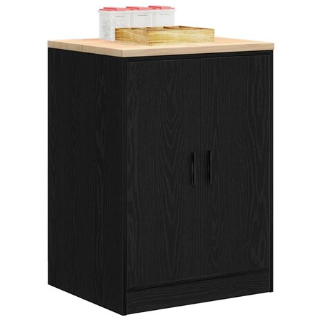 Garagekast 60x51x85 cm massief grenenhout zwart 4