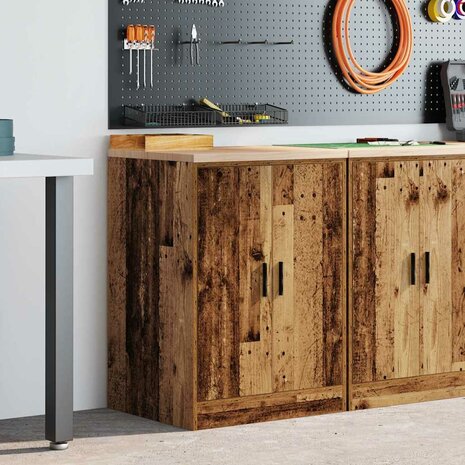 Garagekast 60x51x85 cm massief grenenhout oud hout 1