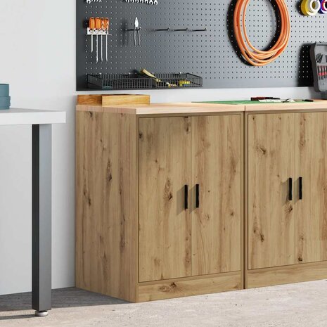 Garagekast 60x51x85 cm massief grenenhout artisan eikenkleurig 1