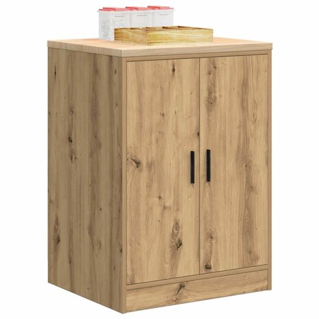 Garagekast 60x51x85 cm massief grenenhout artisan eikenkleurig 4