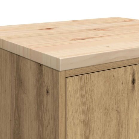 Garagekast 60x51x85 cm massief grenenhout artisan eikenkleurig 9