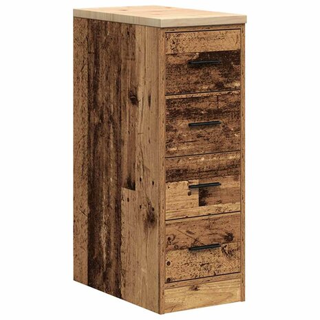 Garagekast 30x51x85 cm massief grenenhout oud hout 2