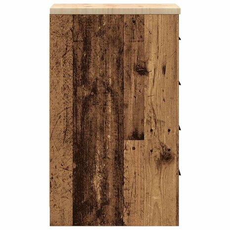 Garagekast 30x51x85 cm massief grenenhout oud hout 7