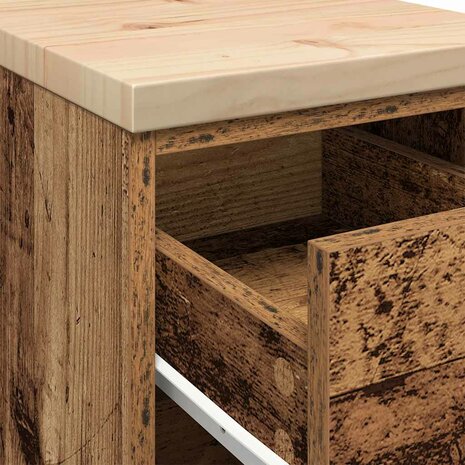 Garagekast 30x51x85 cm massief grenenhout oud hout 9